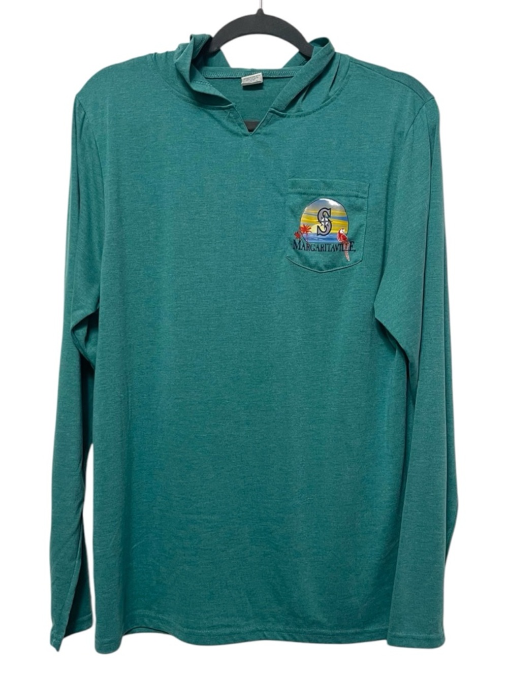 NWOT SEATTLE MARINERS x Margaritaville Teal Hooded Long Sleeve Top L